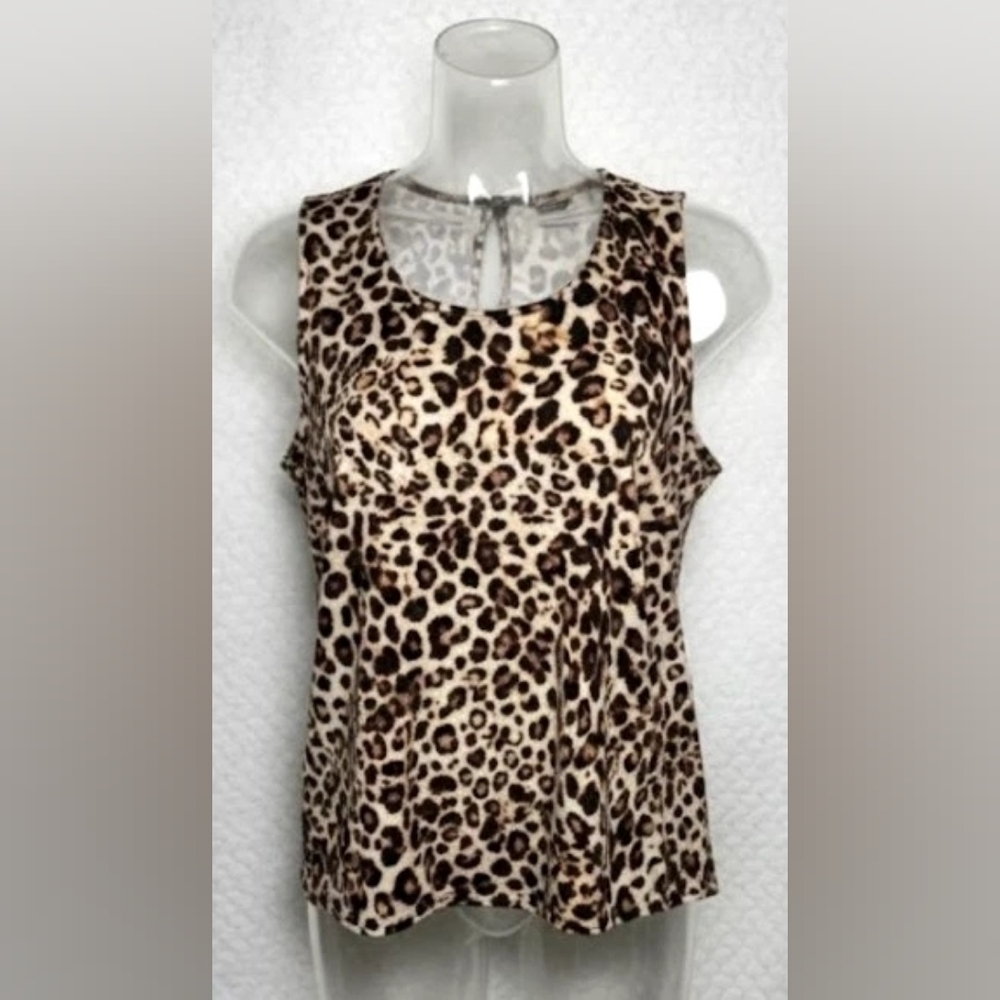 Express Leopard Print High Neck Tank Top sz L